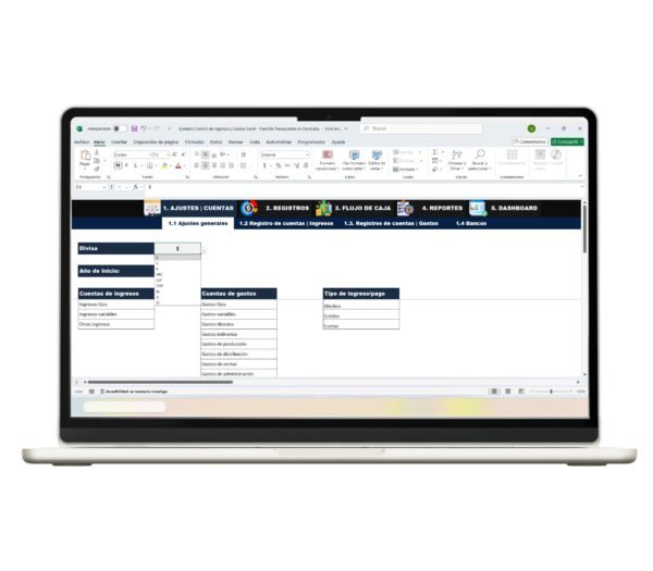 Control Ingresos y Gastos en Excel-8 Tabla en Excel para administrar finanzas personales