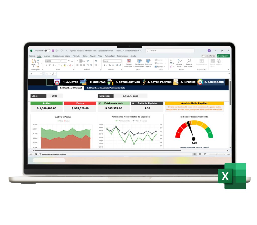 Análisis de patrimonio neto en Excel paso a paso