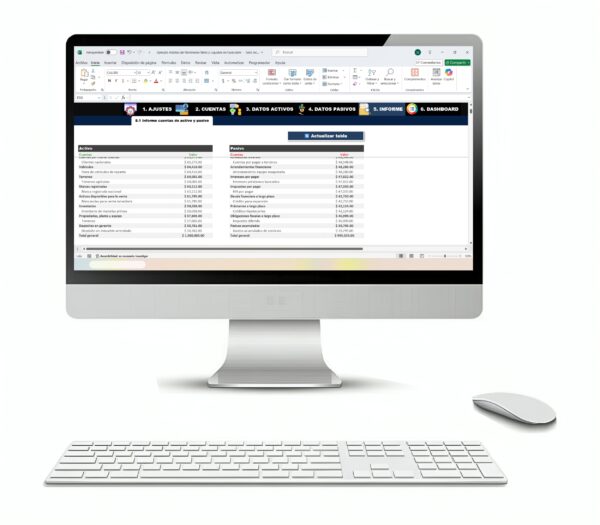 Tablas de liquidez y patrimonio neto en Excel