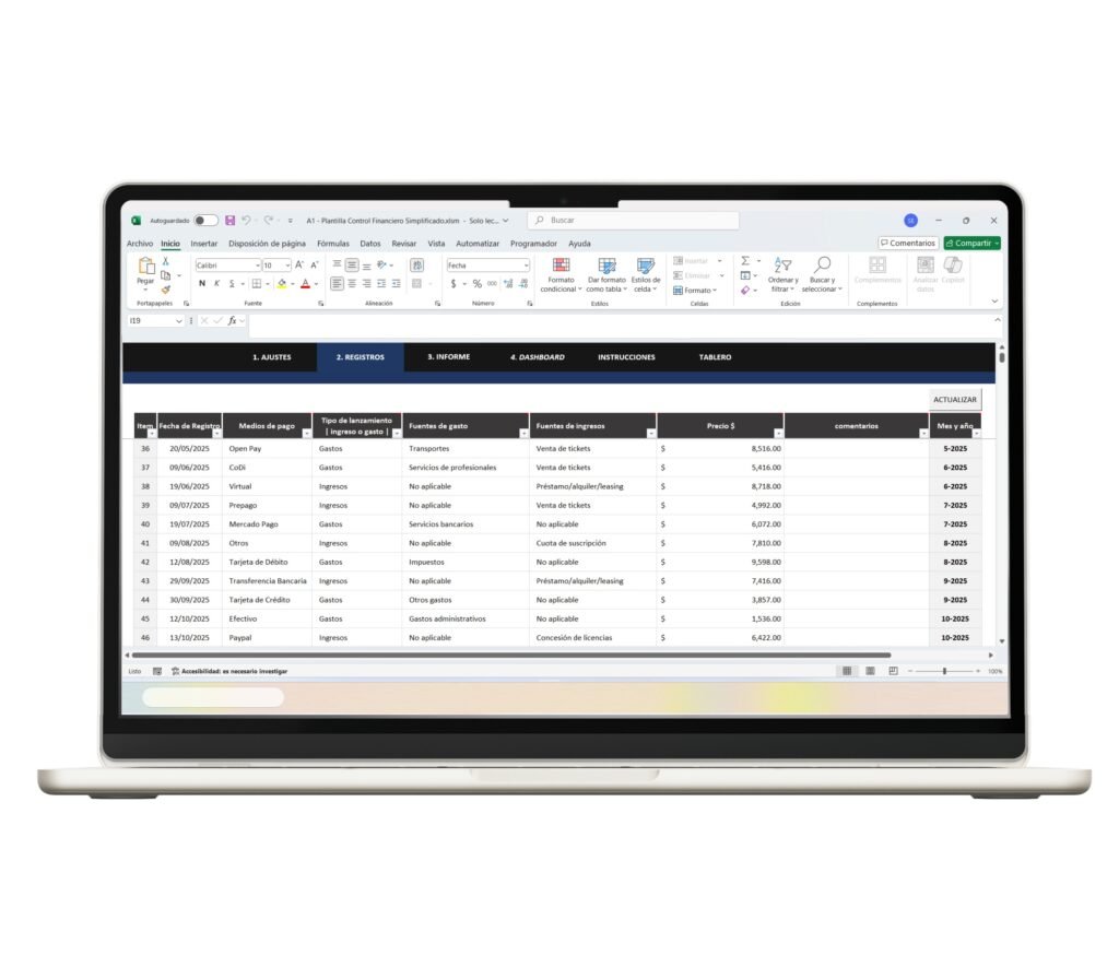 Plantilla Excel gratuita para controlar tus finanzas