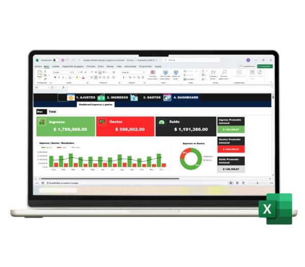Plantilla de ingresos y egresos en Excel para control financiero