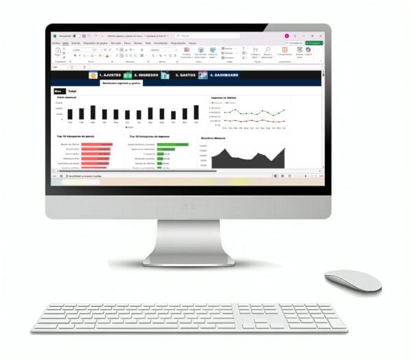 Hoja de cálculo de ingresos y egresos en Excel fácil de usar