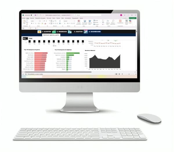 Plantilla editable de Excel para ingresos y egresos mensual