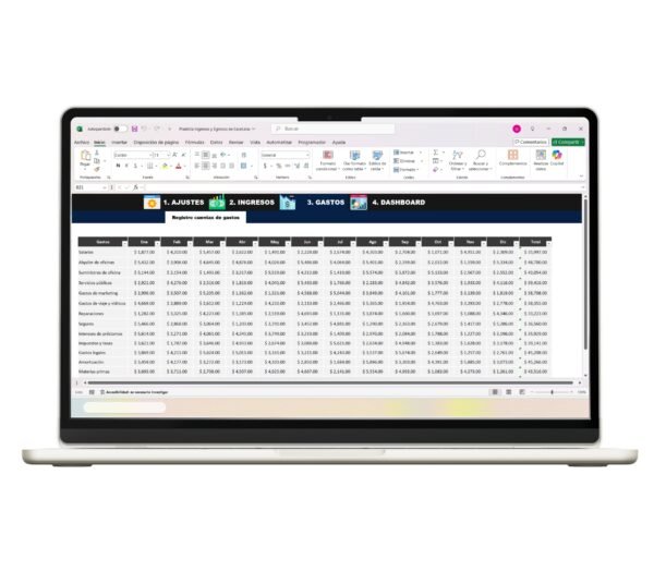 Excel para gestionar ingresos y egresos con gráficos y análisis