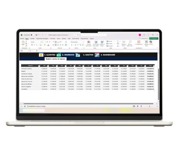 Plantilla Excel para seguimiento de ingresos y egresos mensuales