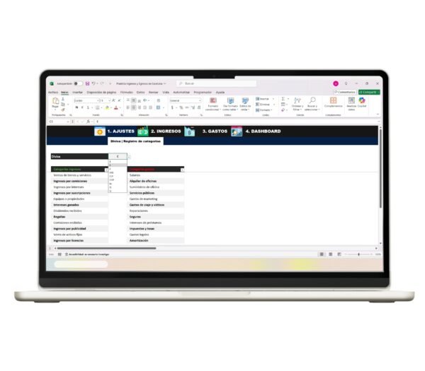 Registro de ingresos y egresos en Excel para planificación financiera