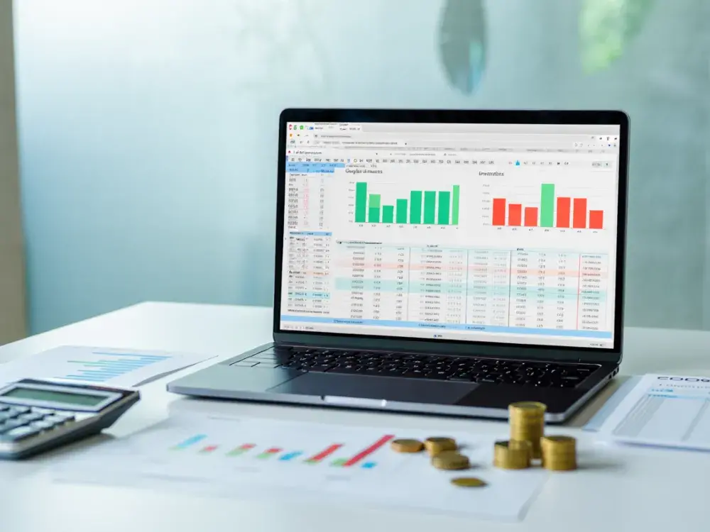 Imagen que representa una interfaz de control de ingresos y egresos con Google Sheets