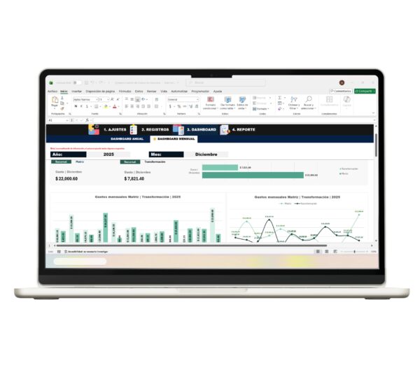 Plantilla de control de gastos en Excel para reportes