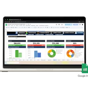 control-financiero-google-sheets-vista-general-plantilla-1 Dashboard de flujo de efectivo en Google Sheets para análisis