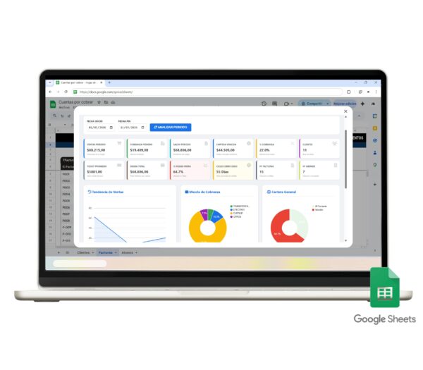 Sistema de cuentas por cobrar en Google Sheets