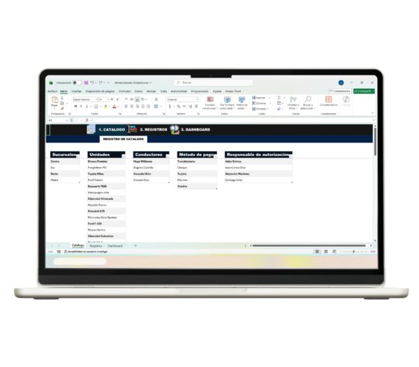 Control de vehículos y mantenimiento en Excel con seguimiento detallado