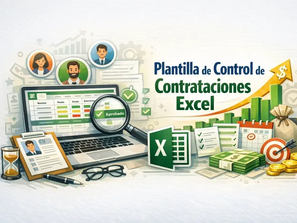 Plantilla de control de contrataciones Excel profesional.