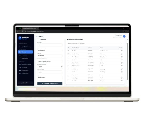 Sistema de ventas web para registrar operaciones