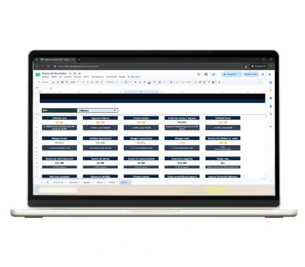 Estado de Resultados en Google Sheets Plantilla