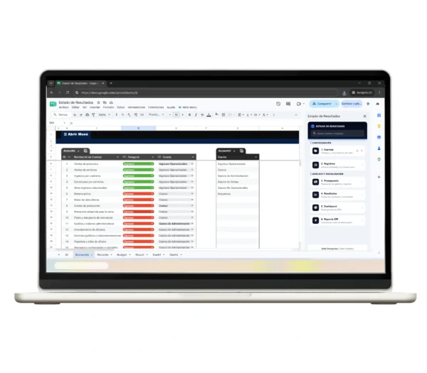 Estado de Resultados en Google Sheets Plantilla