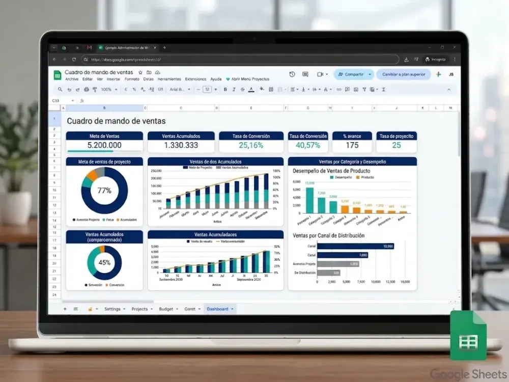 Cómo crear un cuadro de mando de ventas en Google Sheets