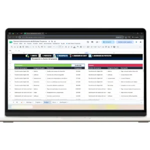 administracion-de-multiples-proyectos-en-google-sheets-presupuesto-gastos-4 Módulo de presupuesto y control de gastos financieros en Google Sheets