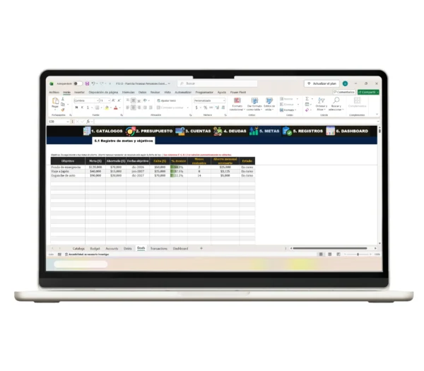 plantilla-finanzas-personales-excel-registro-metas5 Formato de Excel para presupuesto y gastos personales
